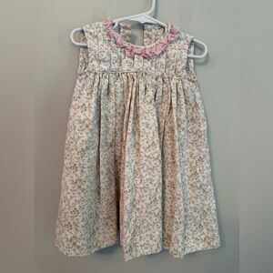 Alice Kathleen Floral Sleeveless Dress with Pink Ruffle Collar